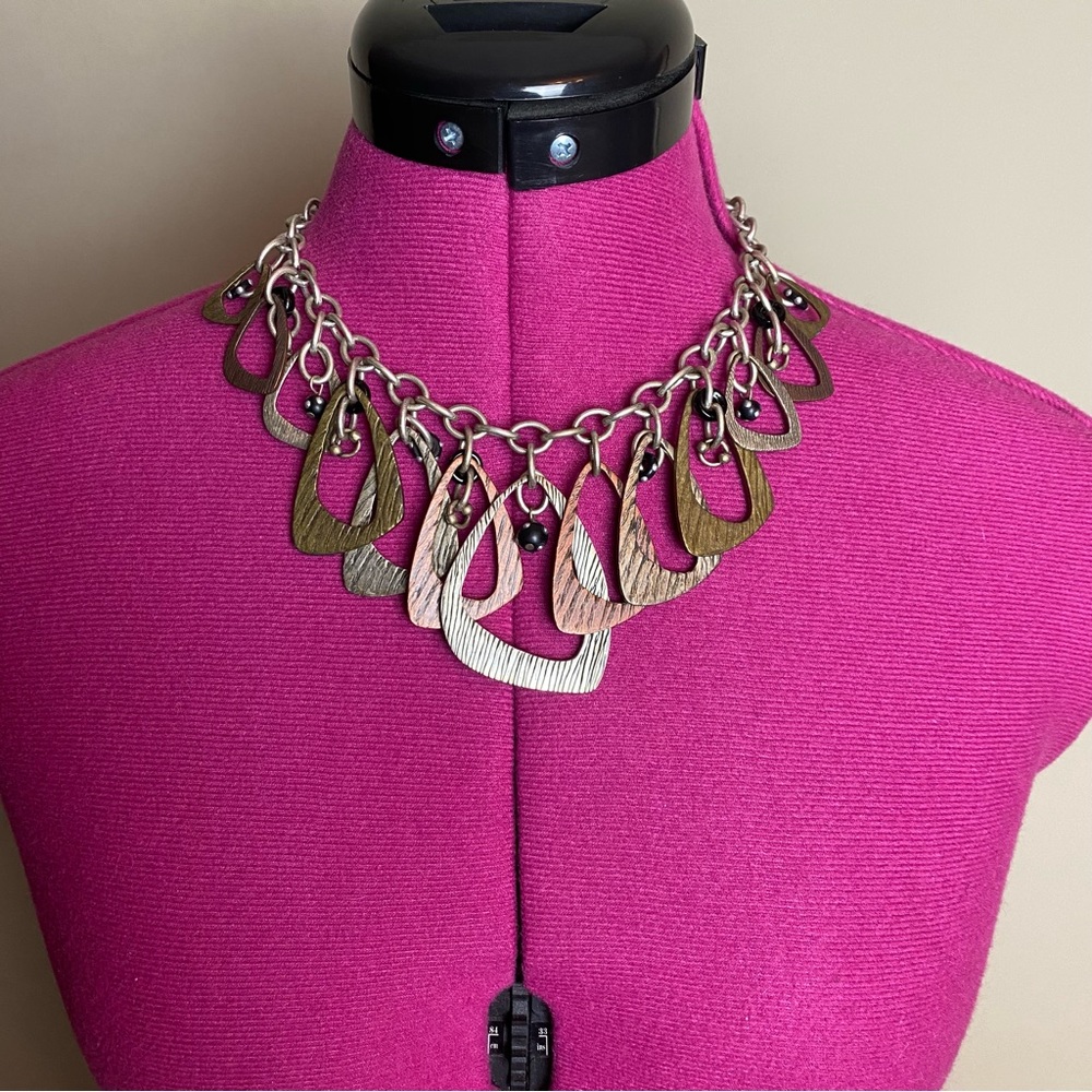 Chicos Tri Tone Metal Necklace